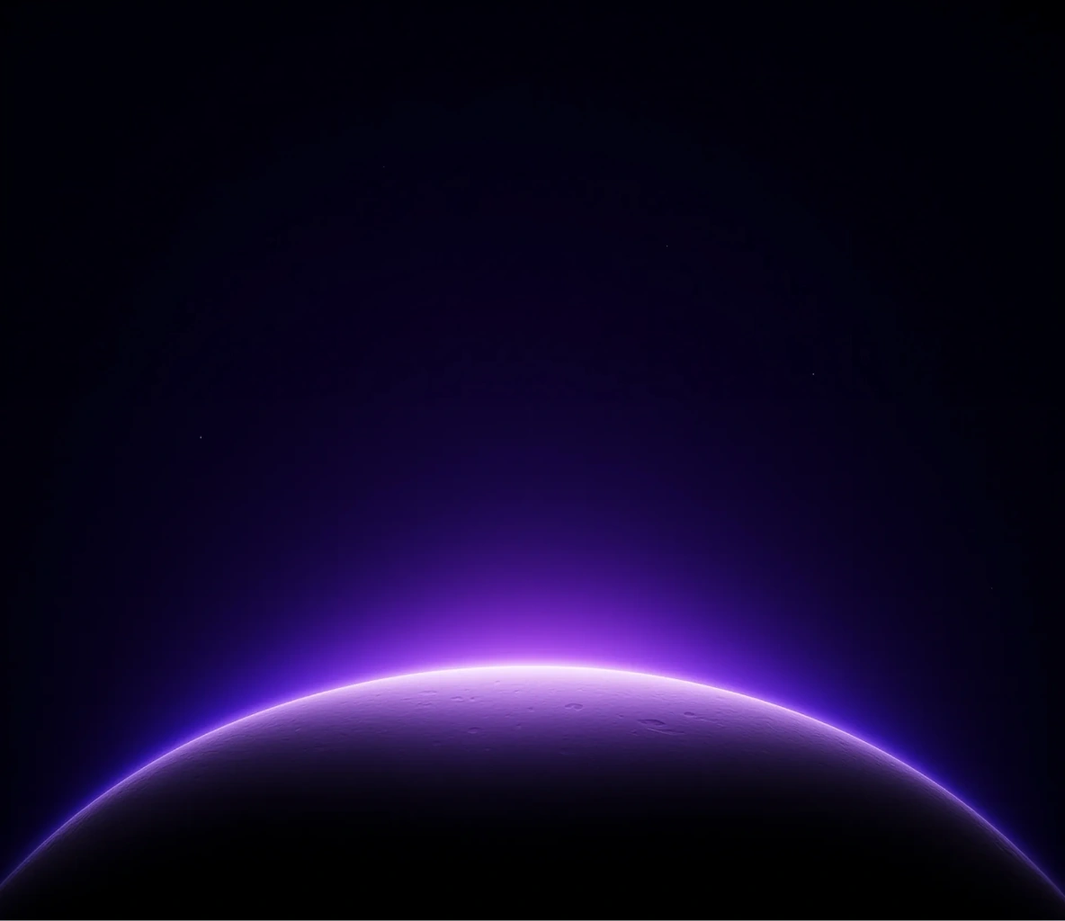 Futuristic planet with purple glowing horizon